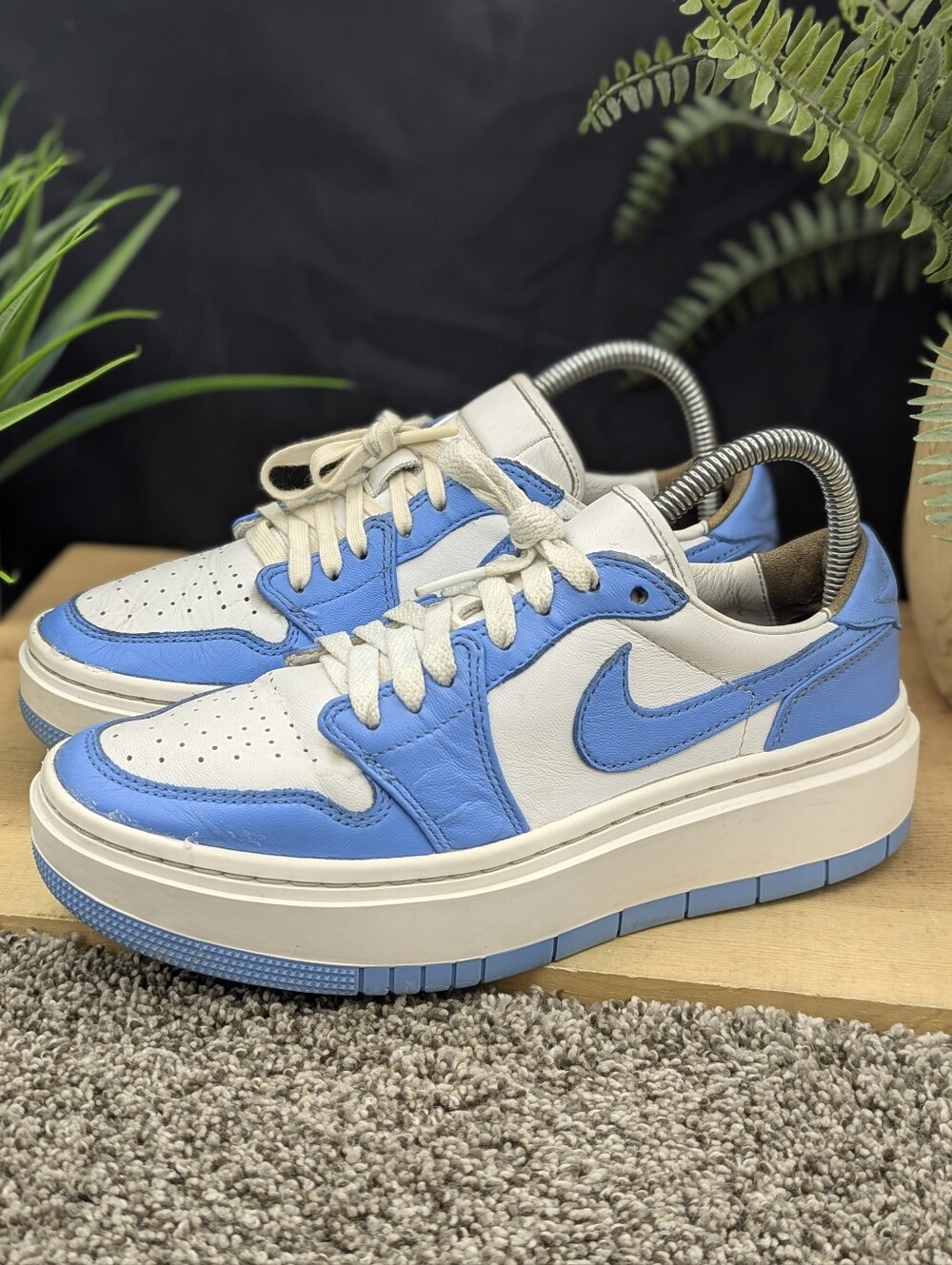 Air Jordan 1 Low Elevate North Carolina Blue Women's Size 7.5 Casual Shoes